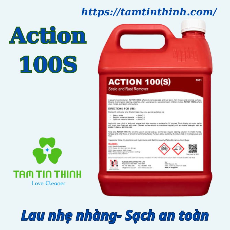 hóa chất tẩy cặn canxi action 100s