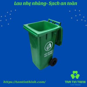 Thùng rác nhựa 100L màu xanh