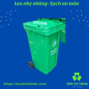 Thùng rác nhựa 240L màu xanh 15.4kg