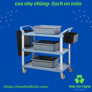 Xe đẩy thức ăn 3 tầng bằng nhựa giá cực rẻ