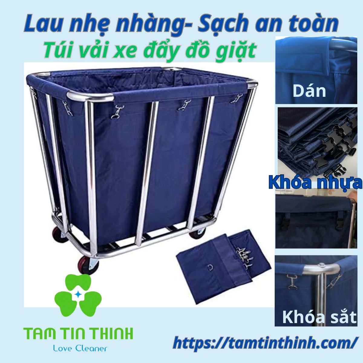 Túi xe vải đẩy đồ giặt