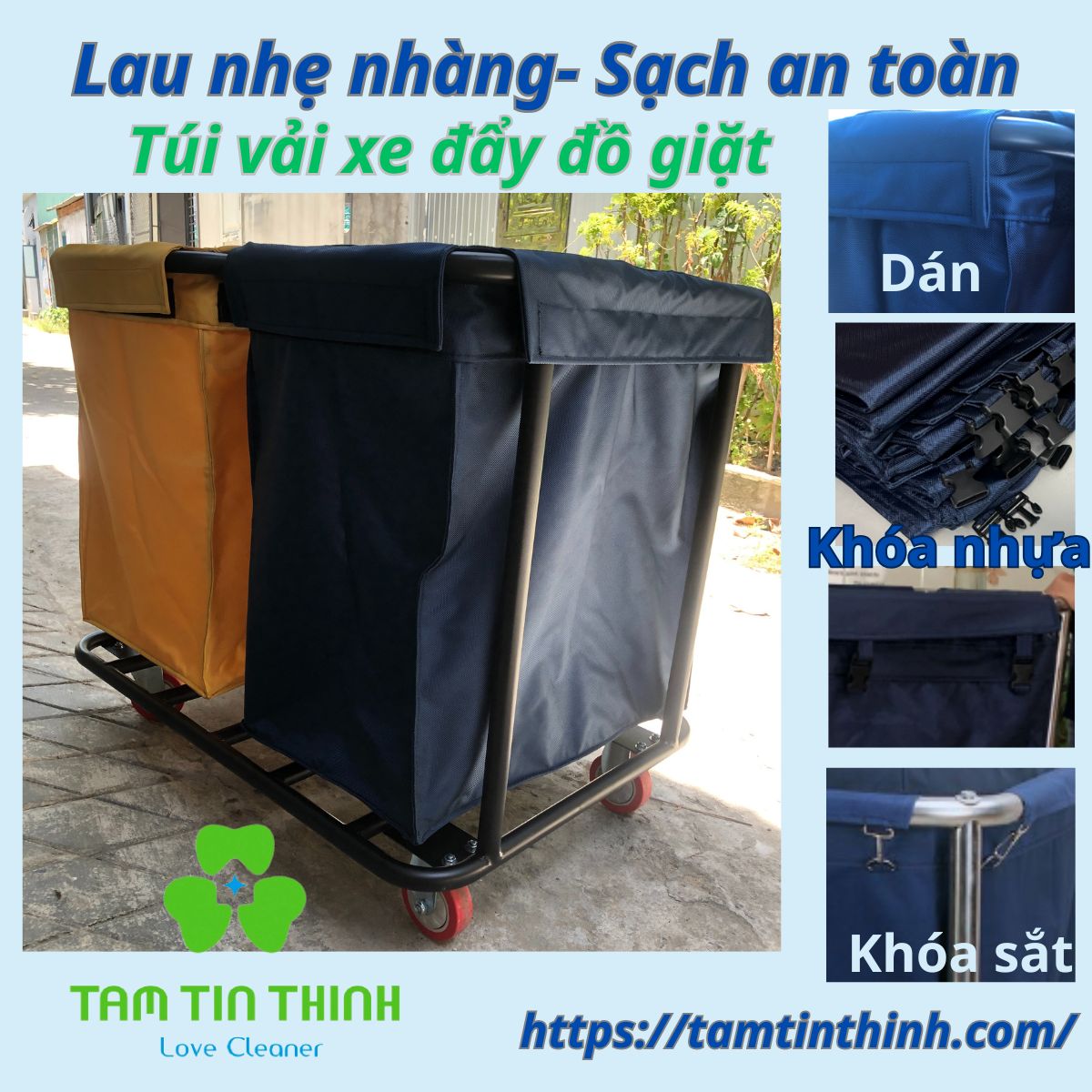 Túi xe vải đẩy đồ giặt