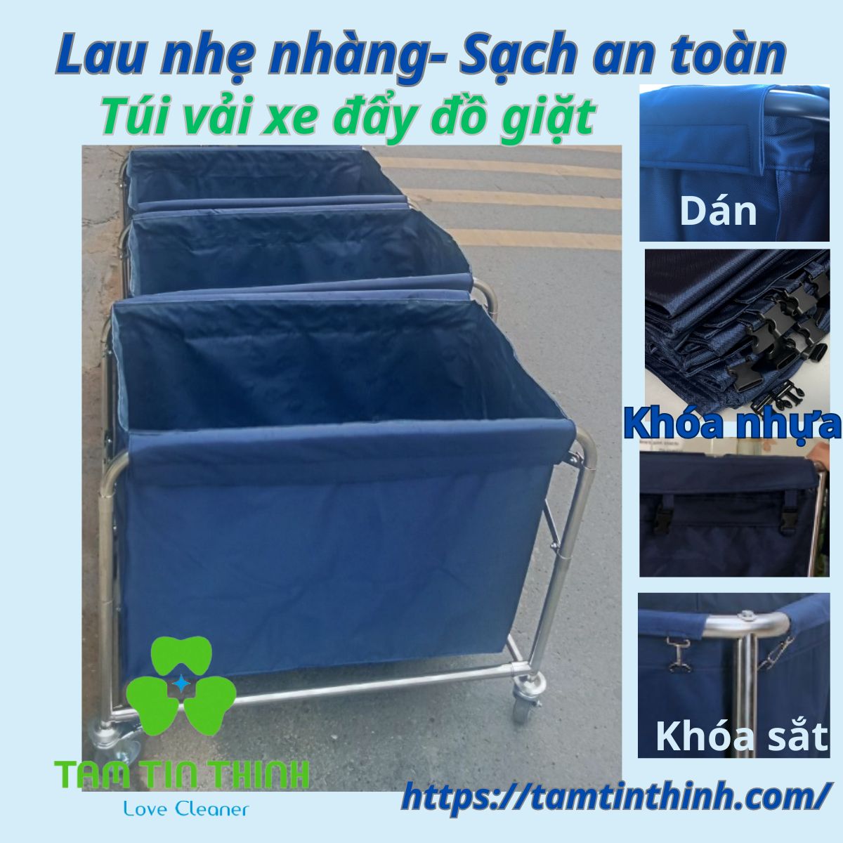 Túi xe vải đẩy đồ giặt
