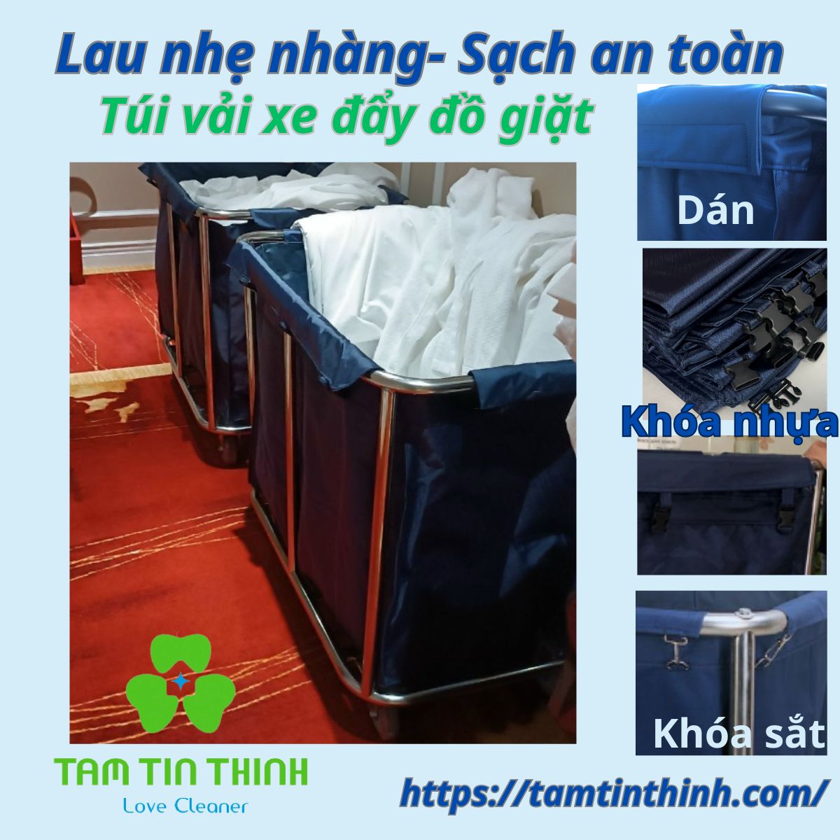Túi xe vải đẩy đồ giặt