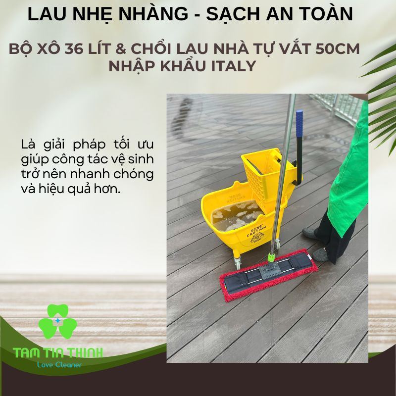 Bộ Xô Vắt 36 Lít Kết Hợp Cây Lau Công Nghiệp Dmop