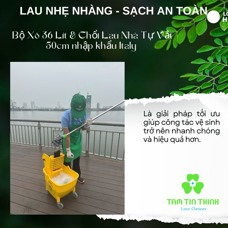 Bộ Xô Vắt 36 Lít Kết Hợp Cây Lau Công Nghiệp Dmop