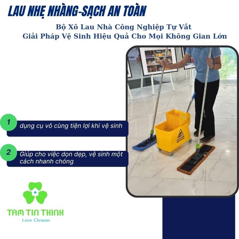 Xô Vắt 20 Lít Kèm Cây Lau Công Nghiệp Dmop